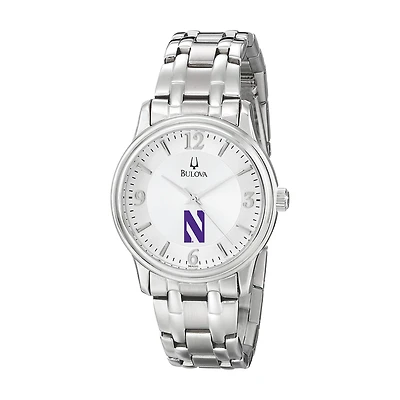 Men's Bulova  Silver Northwestern Wildcats