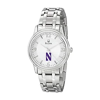 Men's Bulova  Silver Northwestern Wildcats