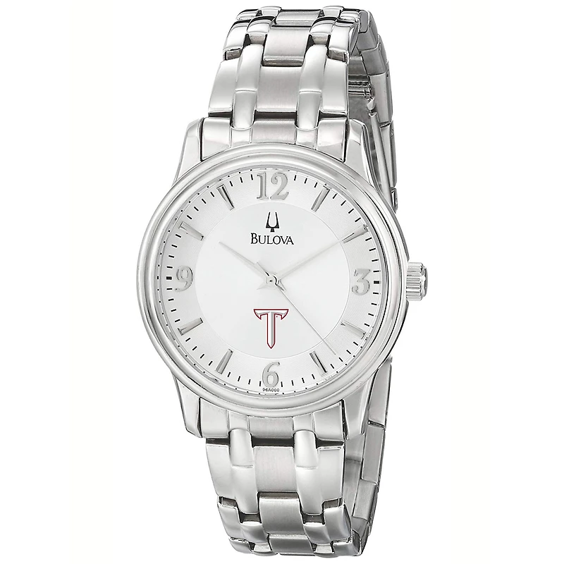 Men's Bulova Silver Troy University Trojans