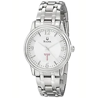 Men's Bulova  Silver Troy University Trojans