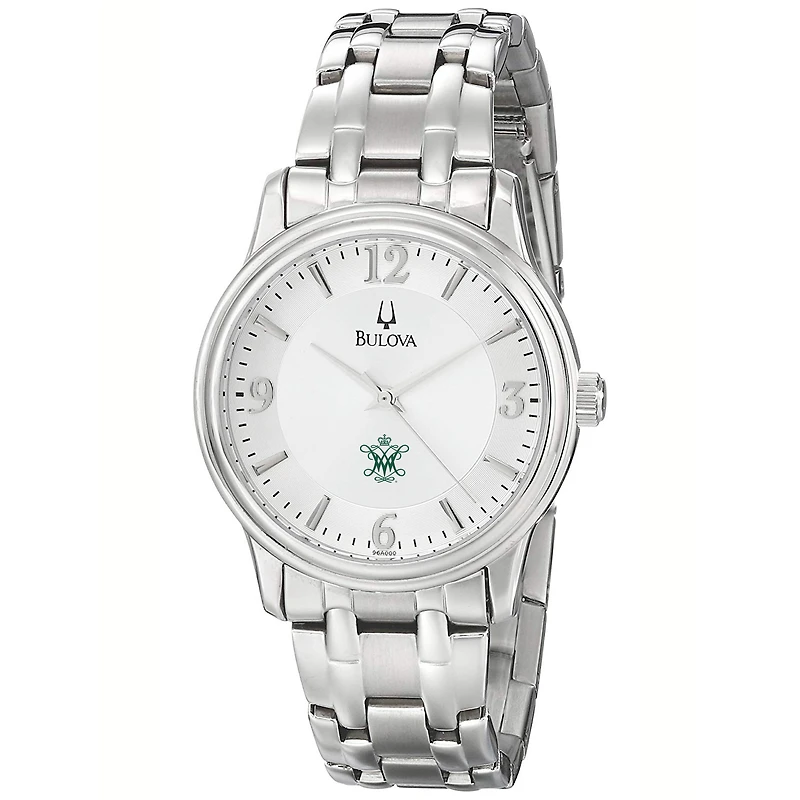 Men's Bulova Silver William & Mary Tribe