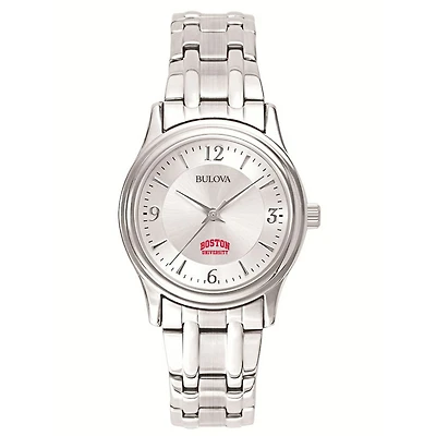 Women's Bulova Silver Boston University Stainless Steel Quartz Watch