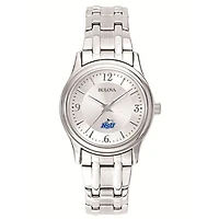 Women's Bulova Silver Nova Southeastern Sharks Stainless Steel Quartz Watch