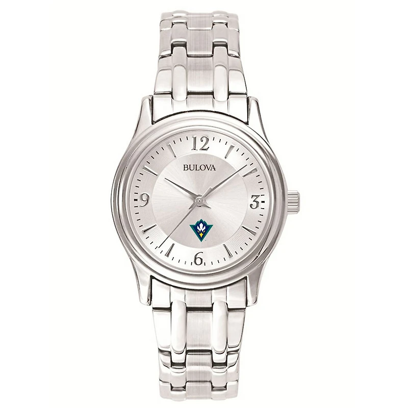 Women's Bulova Silver UNC Wilmington Seahawks Stainless Steel Quartz Watch