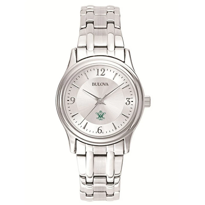 Women's Bulova Silver William & Mary Tribe Stainless Steel Quartz Watch
