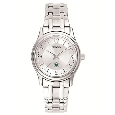 Women's Bulova Silver William & Mary Tribe Stainless Steel Quartz Watch