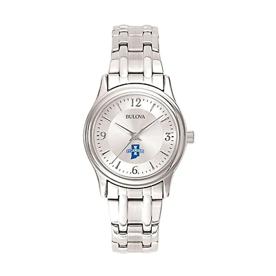 Women's Bulova Silver Indiana State Sycamores Stainless Steel Quartz Watch