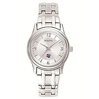 Women's Bulova Silver Liberty Flames Stainless Steel Quartz Watch