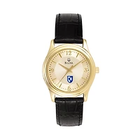 Women's Bulova Gold/Black New Hampshire Wildcats Stainless Steel Watch with Leather Band