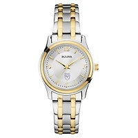 Women's Bulova Silver/Gold Emory Eagles Classic Two-Tone Round Watch