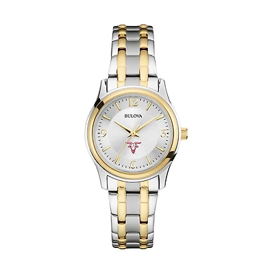 Women's Bulova Silver/Gold Worcester Polytechnic Institute Engineers Classic Two-Tone Round Watch