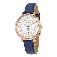 Women's Fossil Navy Troy University Trojans Jacqueline Leather Watch