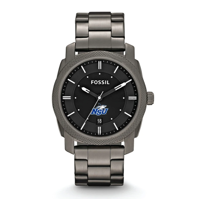 Fossil Nova Southeastern Sharks Machine Smoke Stainless Steel Watch