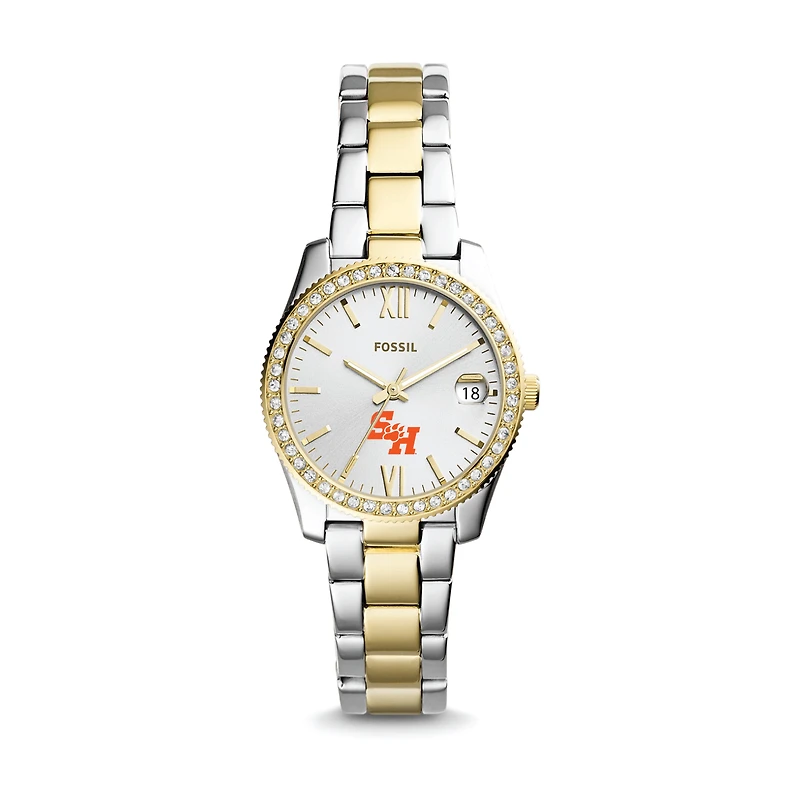 Women's Fossil Sam Houston State Bearkats Scarlette Mini Two-Tone Stainless Steel Watch