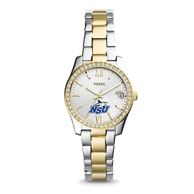 Women's Fossil Nova Southeastern Sharks Scarlette Mini Two-Tone Stainless Steel Watch