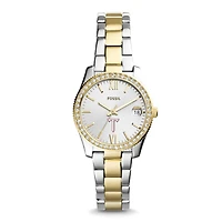 Women's Fossil Troy University Trojans Scarlette Mini Two-Tone Stainless Steel Watch