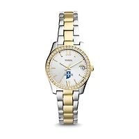 Women's Fossil Indiana State Sycamores Scarlette Mini Two-Tone Stainless Steel Watch