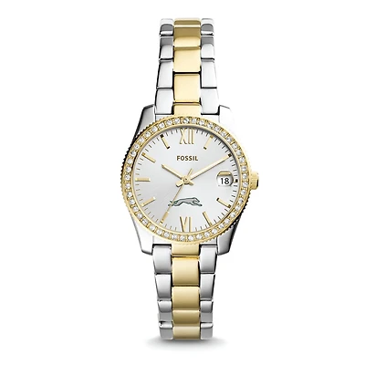 Women's Fossil Eastern New Mexico Greyhounds Scarlette Mini Two-Tone Stainless Steel Watch