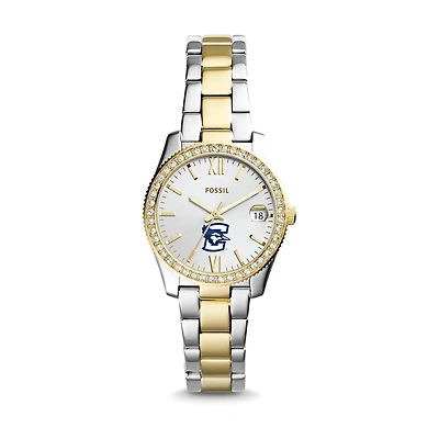 Women's Fossil Creighton Bluejays Scarlette Mini Two-Tone Stainless Steel Watch