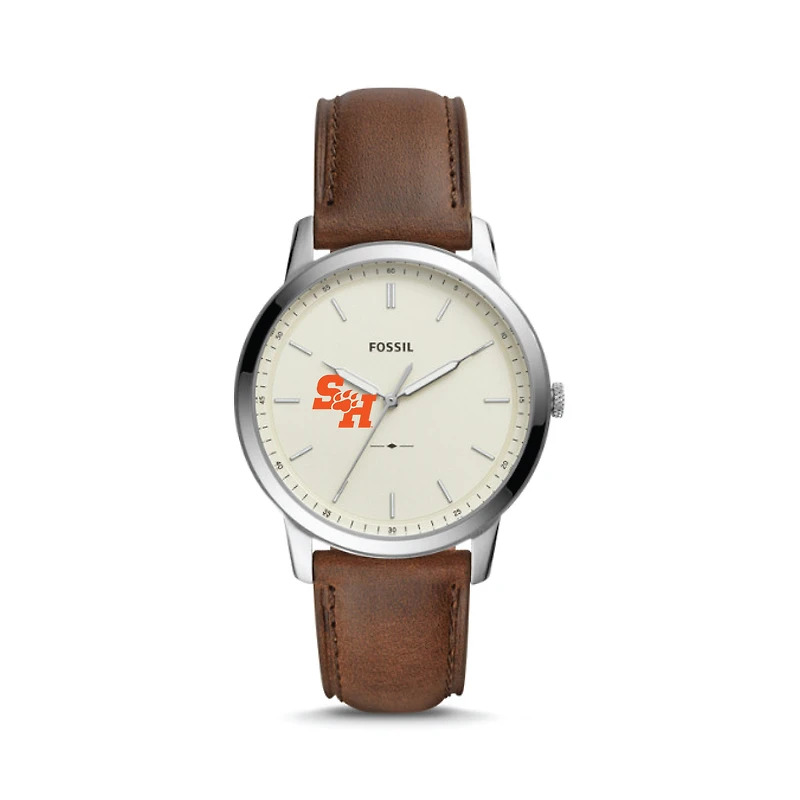 Fossil Sam Houston State Bearkats The Minimalist Brown Leather Watch