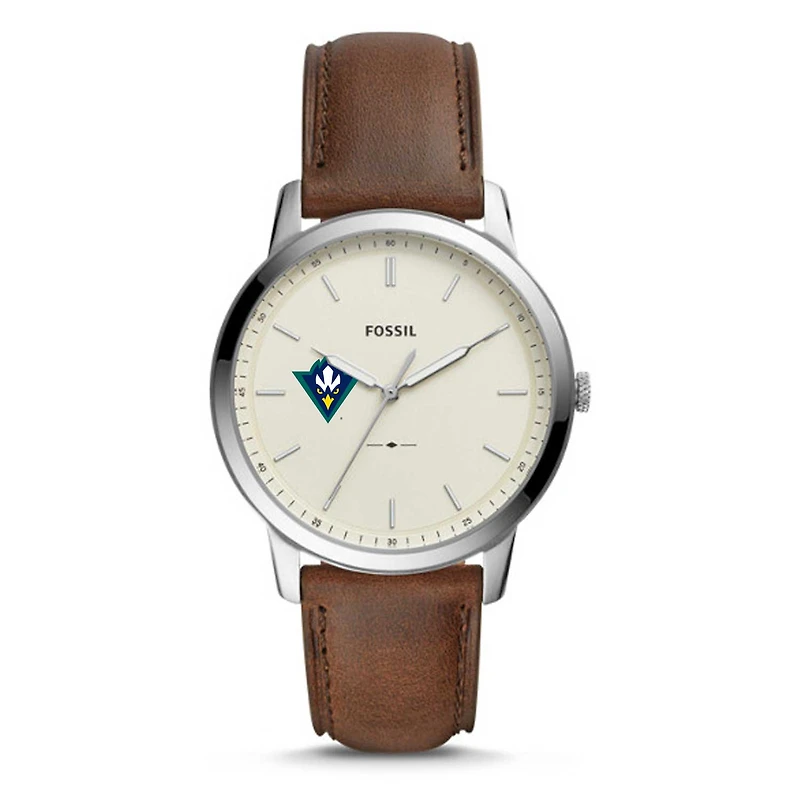 Fossil UNC Wilmington Seahawks The Minimalist Brown Leather Watch