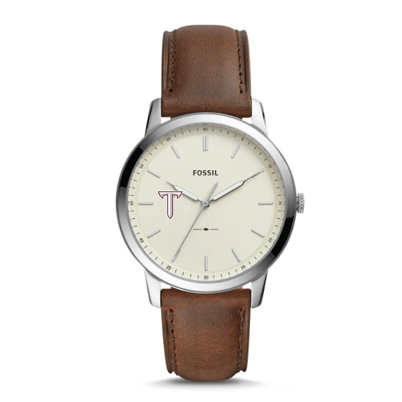Fossil Troy University Trojans The Minimalist Brown Leather Watch