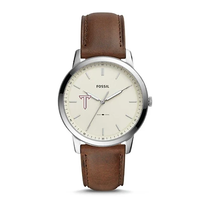 Fossil Troy University Trojans The Minimalist Brown Leather Watch