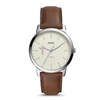 Fossil Troy University Trojans The Minimalist Brown Leather Watch