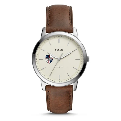 Fossil Catholic University Cardinals The Minimalist Brown Leather Watch