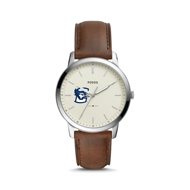 Fossil Creighton Bluejays The Minimalist Brown Leather Watch