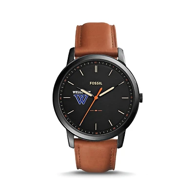Fossil Wellesley Blue The Minimalist Slim Light Brown Leather Watch