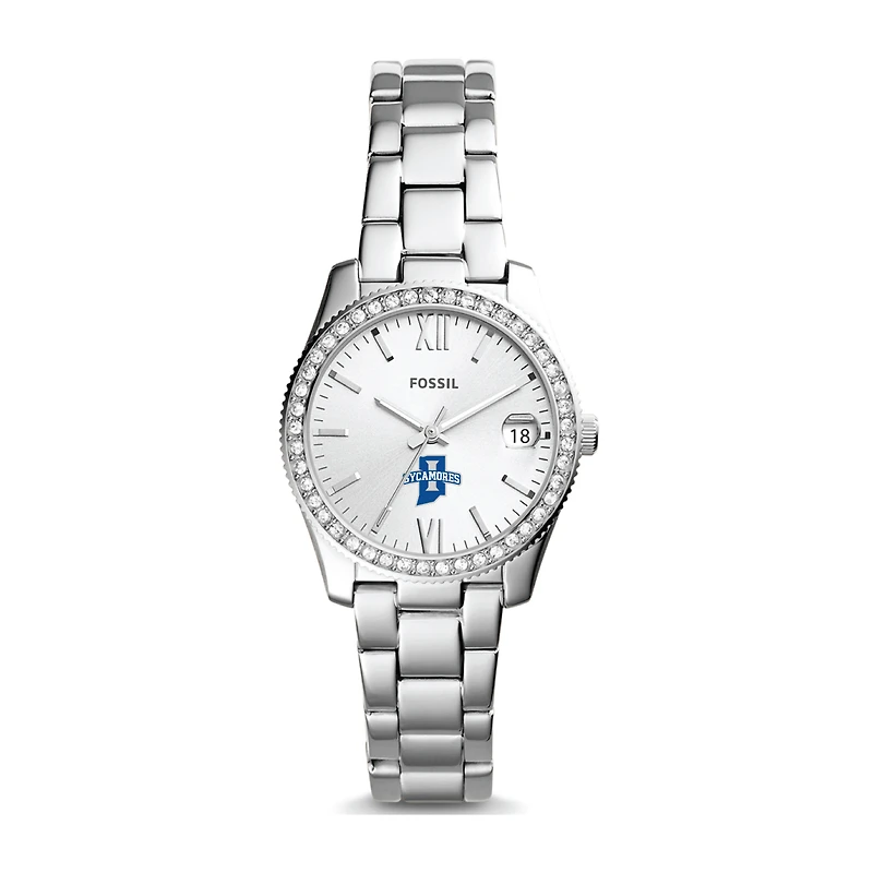 Fossil Indiana State Sycamores Scarlette Mini Three-Hand Date Watch