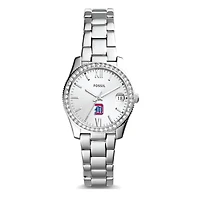 Women's Fossil Silver Detroit Mercy Titans Scarlette Mini Three-Hand Date Watch