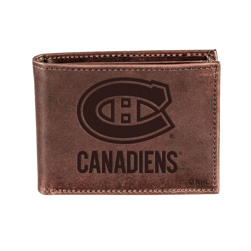 Brown Montreal Canadiens Bifold Leather Wallet