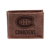 Brown Montreal Canadiens Bifold Leather Wallet