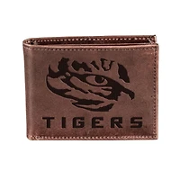 Brown LSU Tigers Bifold Leather Wallet