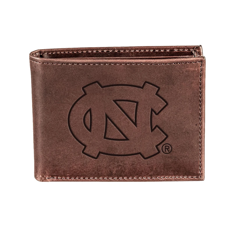 Brown North Carolina Tar Heels Bifold Leather Wallet