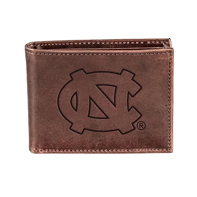 Brown North Carolina Tar Heels Bifold Leather Wallet