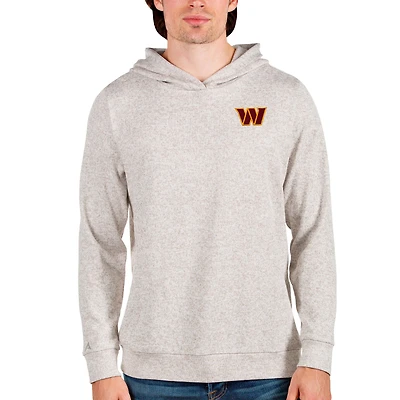 Men's Antigua Oatmeal Washington Commanders Absolute Pullover Hoodie