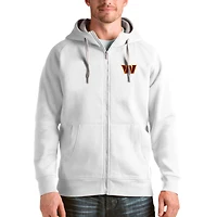 Men's Antigua White Washington Commanders Victory Full-Zip Hoodie