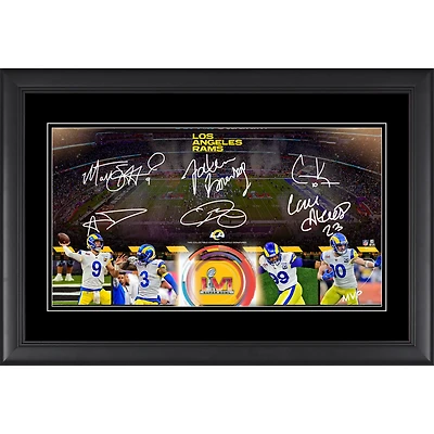 Los Angeles Rams Facsimile Signature Super Bowl LVI Champions Framed 10'' x 18'' Panoramic Photo