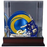 Los Angeles Rams Super Bowl LVI Champions Mahogany Mini Helmet Display Case