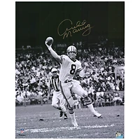 Archie Manning New Orleans Saints Autographed 16" x 20" Black & White Passing Photograph