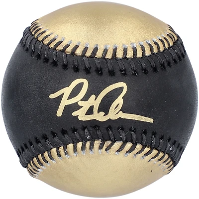 Pete Alonso New York Mets Autographed Black and Gold Leather Baseball