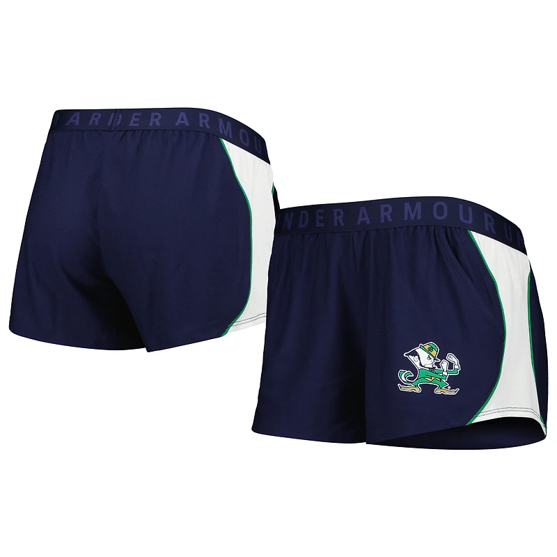 Women's Under Armour Navy/Green Notre Dame Fighting Irish Game Day Tech Mesh Performance Shorts