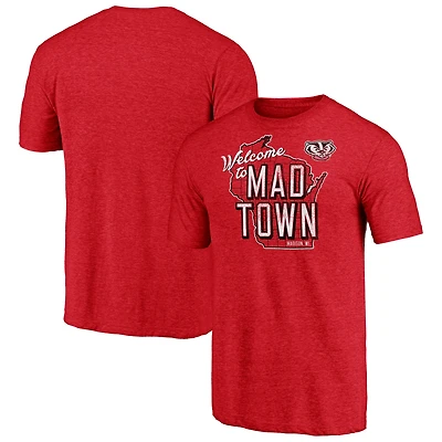 Men's Red Wisconsin Badgers Favorite Spot Tri-Blend T-Shirt