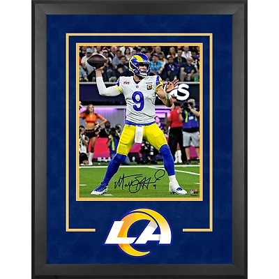Matthew Stafford Los Angeles Rams Autographed Super Bowl LVI Champions Deluxe Framed 16'' x 20'' Action Photograph