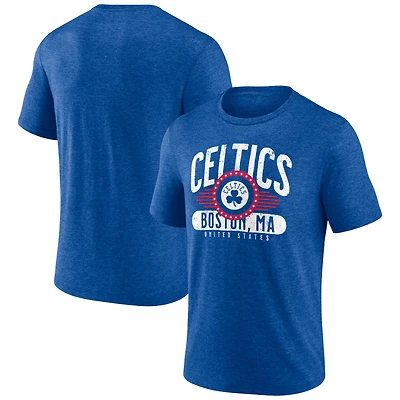 Men's Royal Boston Celtics Badge of Honor Tri-Blend T-Shirt