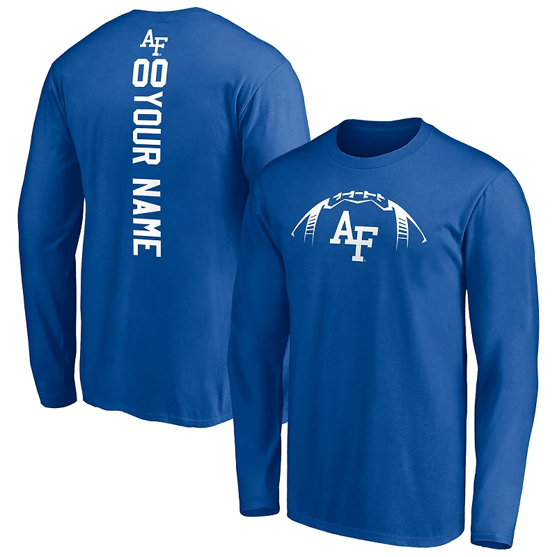 Men's Royal Air Force Falcons Playmaker Personalized Football Long Sleeve T-Shirt