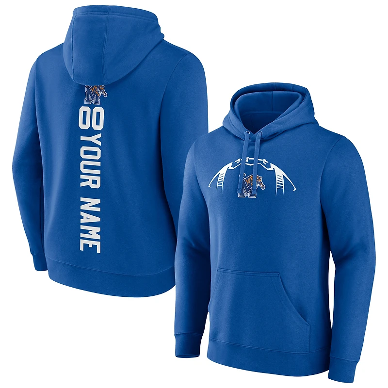 Men's Royal Memphis Tigers Playmaker Personalized Football Pullover Hoodie